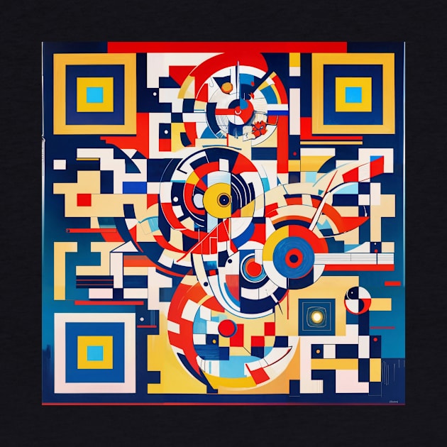 RickRoll QR Code Geometric Abstract Painting by ravel.live